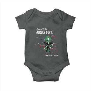 Jersey Devil Baby Onesie Home Of New Jersey Est 1735 Cryptid Gift TS12 Dark Heather Print Your Wear