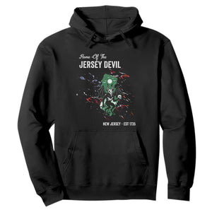 Jersey Devil Hoodie Home Of New Jersey Est 1735 Cryptid Gift TS12 Black Print Your Wear