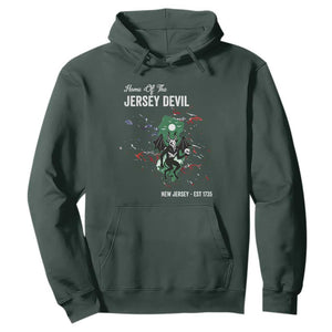 Jersey Devil Hoodie Home Of New Jersey Est 1735 Cryptid Gift TS12 Dark Forest Green Print Your Wear