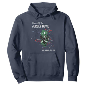 Jersey Devil Hoodie Home Of New Jersey Est 1735 Cryptid Gift TS12 Navy Print Your Wear