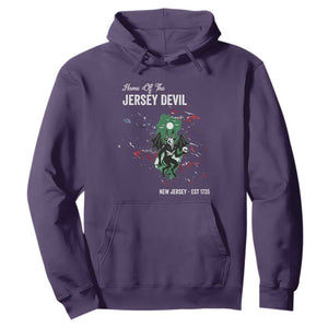 Jersey Devil Hoodie Home Of New Jersey Est 1735 Cryptid Gift TS12 Purple Print Your Wear