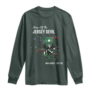 Jersey Devil Long Sleeve Shirt Home Of New Jersey Est 1735 Cryptid Gift TS12 Dark Forest Green Print Your Wear