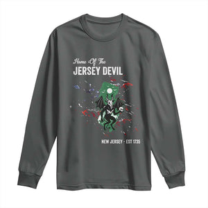 Jersey Devil Long Sleeve Shirt Home Of New Jersey Est 1735 Cryptid Gift TS12 Dark Heather Print Your Wear