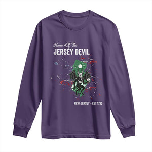 Jersey Devil Long Sleeve Shirt Home Of New Jersey Est 1735 Cryptid Gift TS12 Purple Print Your Wear