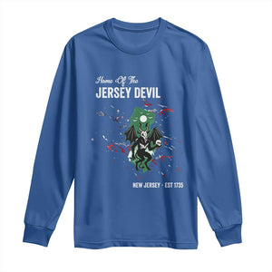 Jersey Devil Long Sleeve Shirt Home Of New Jersey Est 1735 Cryptid Gift TS12 Royal Blue Print Your Wear