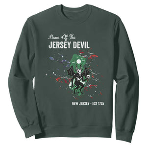 Jersey Devil Sweatshirt Home Of New Jersey Est 1735 Cryptid Gift TS12 Dark Forest Green Print Your Wear