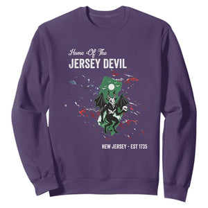 Jersey Devil Sweatshirt Home Of New Jersey Est 1735 Cryptid Gift TS12 Purple Print Your Wear