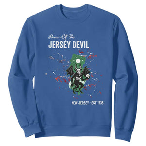 Jersey Devil Sweatshirt Home Of New Jersey Est 1735 Cryptid Gift TS12 Royal Blue Print Your Wear