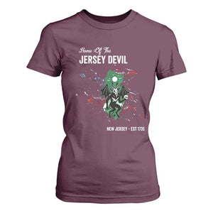 Jersey Devil T Shirt For Women Home Of New Jersey Est 1735 Cryptid Gift TS12 Maroon Print Your Wear