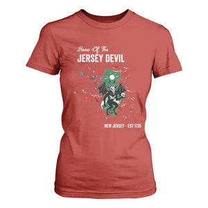 Jersey Devil T Shirt For Women Home Of New Jersey Est 1735 Cryptid Gift TS12 Red Print Your Wear
