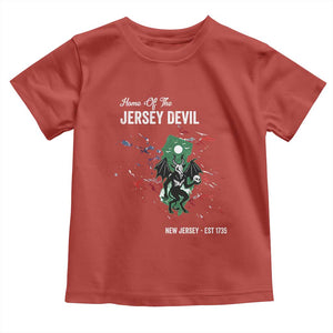 Jersey Devil Toddler T Shirt Home Of New Jersey Est 1735 Cryptid Gift TS12 Red Print Your Wear