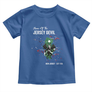 Jersey Devil Toddler T Shirt Home Of New Jersey Est 1735 Cryptid Gift TS12 Royal Blue Print Your Wear