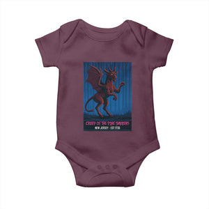 Jersey Devil Baby Onesie Creep Of The Pine Barrens New Jersey Est 1735 TS12 Maroon Print Your Wear