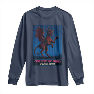Jersey Devil Long Sleeve Shirt Creep Of The Pine Barrens New Jersey Est 1735 TS12 Navy Print Your Wear