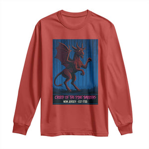 Jersey Devil Long Sleeve Shirt Creep Of The Pine Barrens New Jersey Est 1735 TS12 Red Print Your Wear