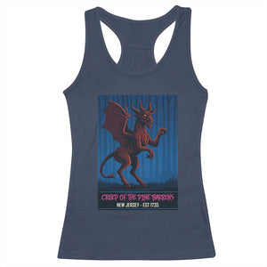 Jersey Devil Racerback Tank Top Creep Of The Pine Barrens New Jersey Est 1735 TS12 Navy Print Your Wear