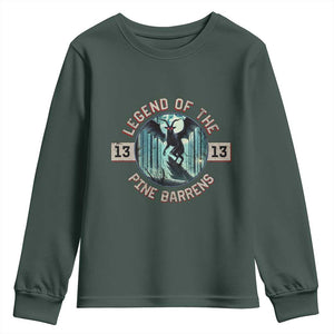 Jersey Devil Youth Sweatshirt Cryptid Gift Legend Of The Pine Barrens TS12 Dark Forest Green Print Your Wear