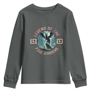 Jersey Devil Youth Sweatshirt Cryptid Gift Legend Of The Pine Barrens TS12 Dark Heather Print Your Wear