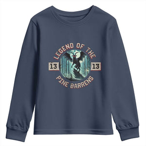 Jersey Devil Youth Sweatshirt Cryptid Gift Legend Of The Pine Barrens TS12 Navy Print Your Wear