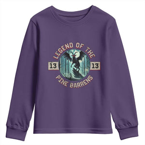 Jersey Devil Youth Sweatshirt Cryptid Gift Legend Of The Pine Barrens TS12 Purple Print Your Wear
