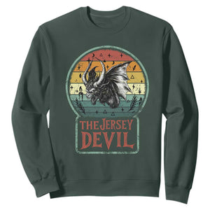 The Jersey Devil Sweatshirt Retro Vintage New Jersey Cryptid TS12 Dark Forest Green Print Your Wear
