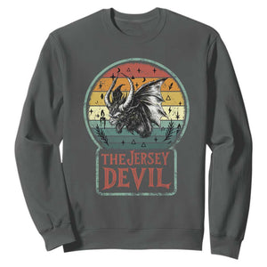 The Jersey Devil Sweatshirt Retro Vintage New Jersey Cryptid TS12 Dark Heather Print Your Wear