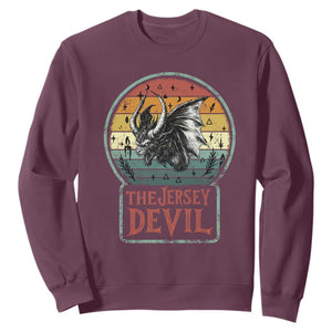 The Jersey Devil Sweatshirt Retro Vintage New Jersey Cryptid TS12 Maroon Print Your Wear
