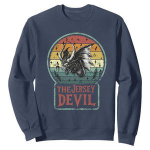 The Jersey Devil Sweatshirt Retro Vintage New Jersey Cryptid TS12 Navy Print Your Wear
