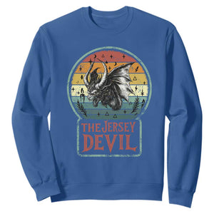 The Jersey Devil Sweatshirt Retro Vintage New Jersey Cryptid TS12 Royal Blue Print Your Wear