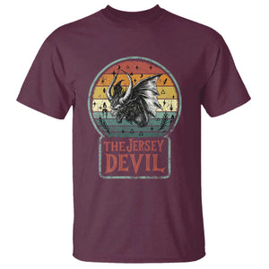 The Jersey Devil T Shirt Retro Vintage New Jersey Cryptid TS12 Maroon Print Your Wear
