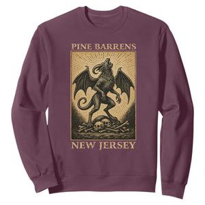 Jersey Devil Sweatshirt Gothic Horror Gift Pine Barrens New Jersey TS12 Maroon Print Your Wear