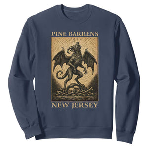 Jersey Devil Sweatshirt Gothic Horror Gift Pine Barrens New Jersey TS12 Navy Print Your Wear