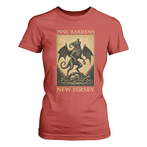 Jersey Devil T Shirt For Women Gothic Horror Gift Pine Barrens New Jersey TS12 Red Print Your Wear
