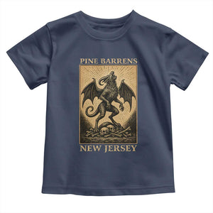 Jersey Devil Toddler T Shirt Gothic Horror Gift Pine Barrens New Jersey TS12 Navy Print Your Wear
