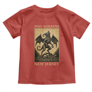 Jersey Devil Toddler T Shirt Gothic Horror Gift Pine Barrens New Jersey TS12 Red Print Your Wear