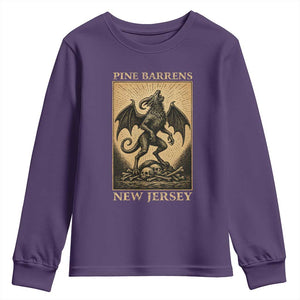 Jersey Devil Youth Sweatshirt Gothic Horror Gift Pine Barrens New Jersey TS12 Purple Print Your Wear