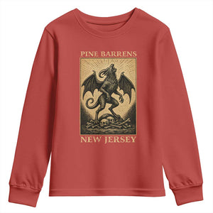 Jersey Devil Youth Sweatshirt Gothic Horror Gift Pine Barrens New Jersey TS12 Red Print Your Wear