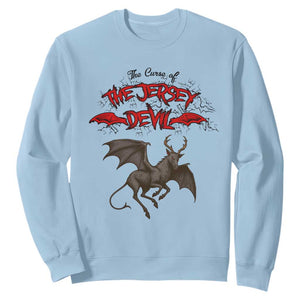 Jersey Devil Sweatshirt The Curse Of The Cryptid Gothic Horror Gift TS12 Light Blue Print Your Wear