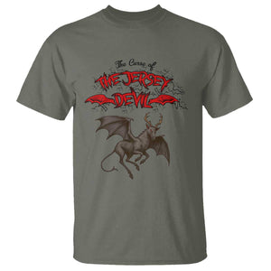 Jersey Devil T Shirt The Curse Of The Cryptid Gothic Horror Gift TS12 Military Green Print Your Wear