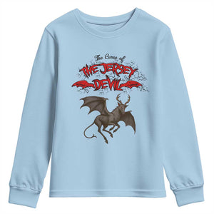 Jersey Devil Youth Sweatshirt The Curse Of The Cryptid Gothic Horror Gift TS12 Light Blue Print Your Wear