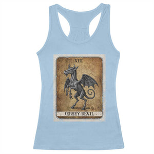 Jersey Devil Racerback Tank Top Horror Tarot Card Urban Legends Gift TS12 Light Blue Print Your Wear
