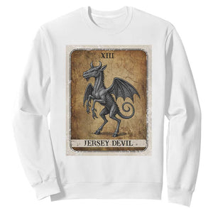 Jersey Devil Sweatshirt Horror Tarot Card Urban Legends Gift TS12 White Print Your Wear