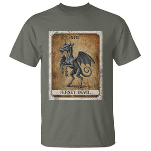 Jersey Devil T Shirt Horror Tarot Card Urban Legends Gift TS12 Military Green Print Your Wear