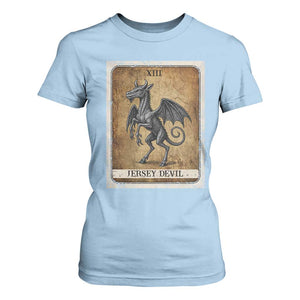 Jersey Devil T Shirt For Women Horror Tarot Card Urban Legends Gift TS12 Light Blue Print Your Wear