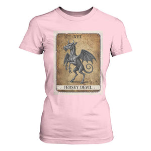 Jersey Devil T Shirt For Women Horror Tarot Card Urban Legends Gift TS12 Light Pink Print Your Wear