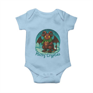 Jersey Devil Baby Onesie Merry Cryptidmas Funny Christmas Gift TS12 Light Blue Print Your Wear