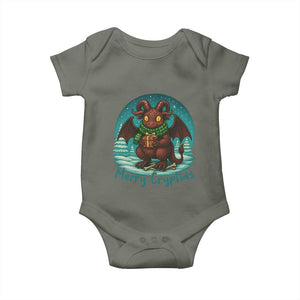 Jersey Devil Baby Onesie Merry Cryptidmas Funny Christmas Gift TS12 Military Green Print Your Wear