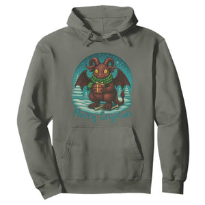 Jersey Devil Hoodie Merry Cryptidmas Funny Christmas Gift TS12 Military Green Print Your Wear