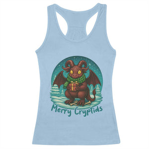 Jersey Devil Racerback Tank Top Merry Cryptidmas Funny Christmas Gift TS12 Light Blue Print Your Wear