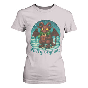 Jersey Devil T Shirt For Women Merry Cryptidmas Funny Christmas Gift TS12 Ice Gray Print Your Wear